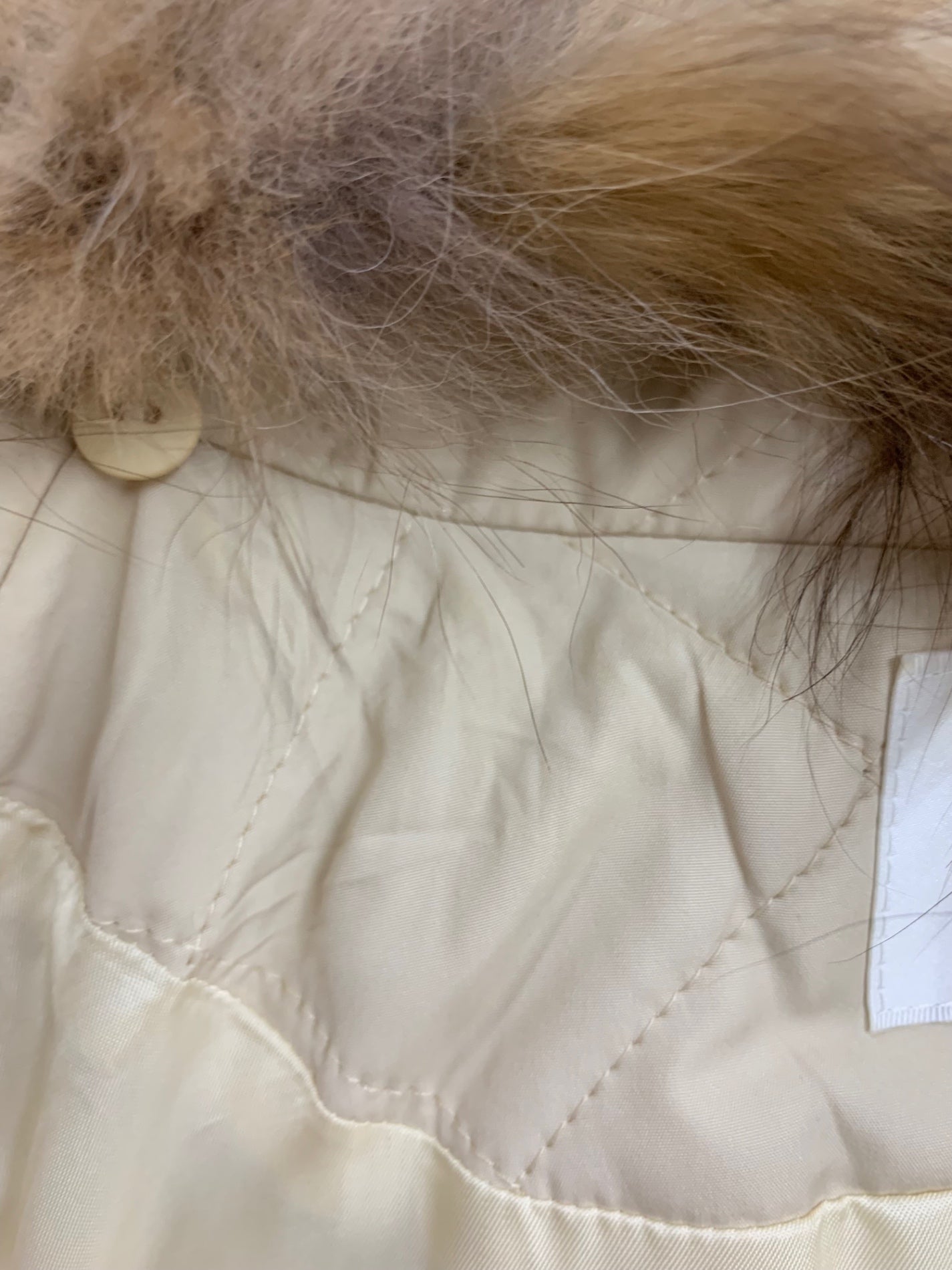 ハロッズ 17504091 キルティングコート 2 ベージュ フォックスファー ITDAXJ4ZZLVG