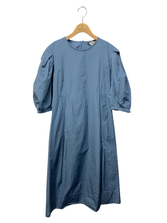 エスマックスマーラ 23922102316 ワンピース 36 ブルー パフスリーブ タックフレア ITRW9EU02WMS