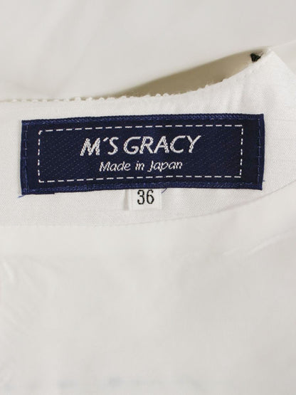 エムズグレイシー 011101 ワンピース 36 ホワイト リボン ボーダー IT362SS4MVBK 【SALE】