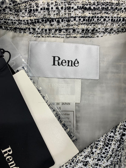 ルネ 6013080 ジャケット 34 ブラック TISSUE社製ツイード ITIGP4IG1IKU