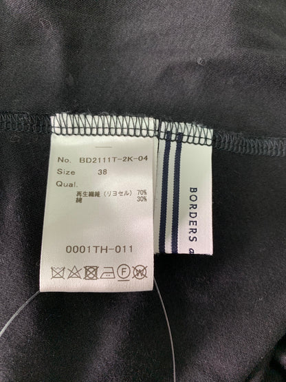 ボーダーズアットバルコニー BD2111T-2K-04 ワンピース 38 ブラック フロントボタン ドレープ ITQ61U58IINW