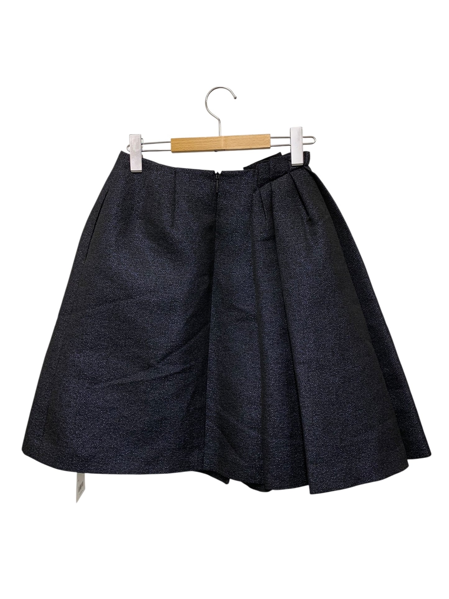 ルネ 6544330 スカート 34 ネイビー TISSUE ツイード リボンブローチ ラメ ITA6977KHLQC 【SALE】