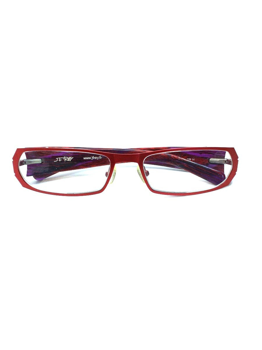 ジェイエフレイ JF2236 メガネ レッド 変形スクエア コンビフレーム ITGQYYL7159A