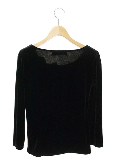 エムズグレイシー 225529 Tシャツ カットソー 38 ブラック ベロア リボン ITTZA4OH2SG0