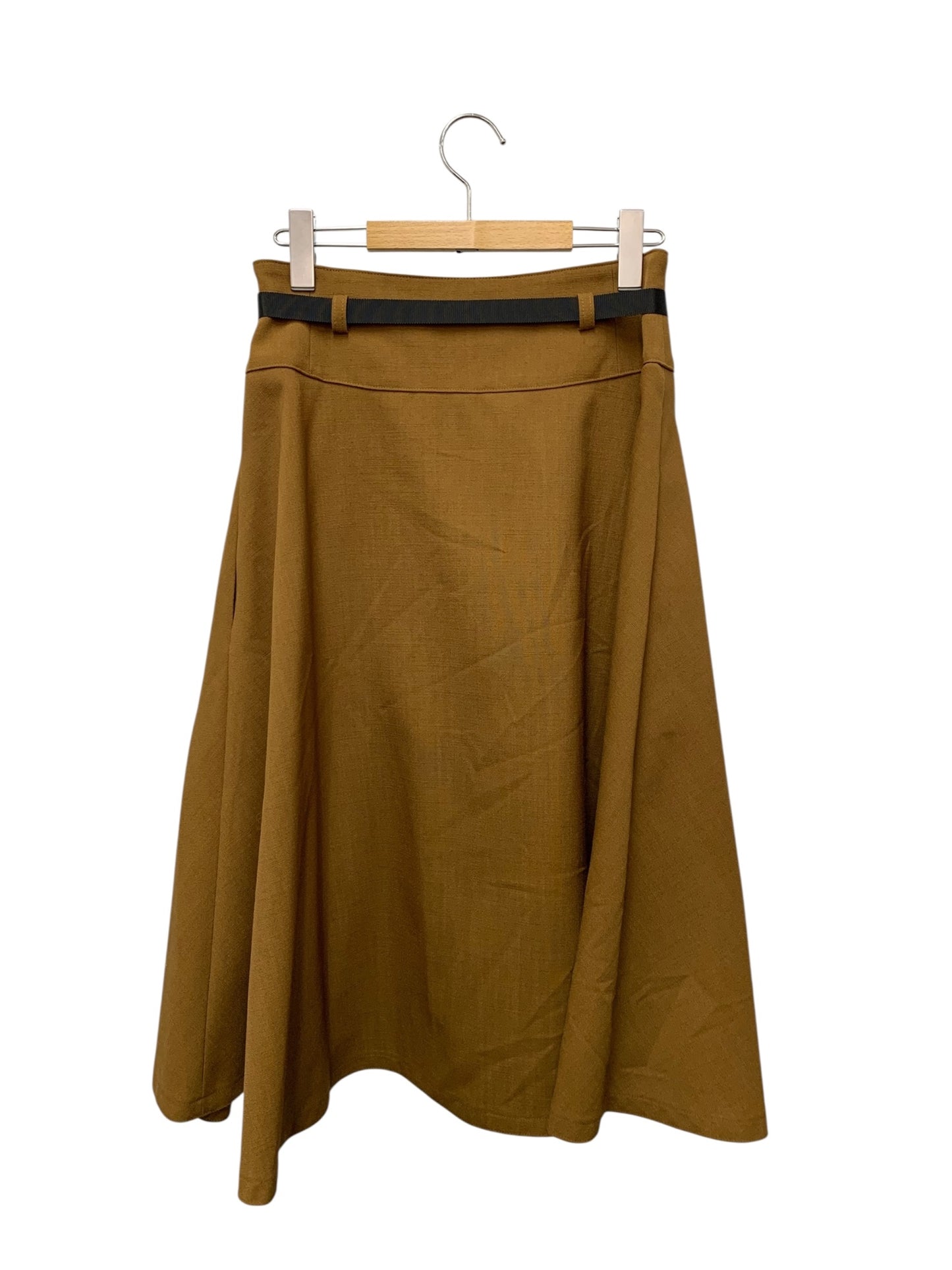 エムズグレイシー 花ボタン付きフレアー 517325 スカート 38 ブラウン ITLRVQKYDU90