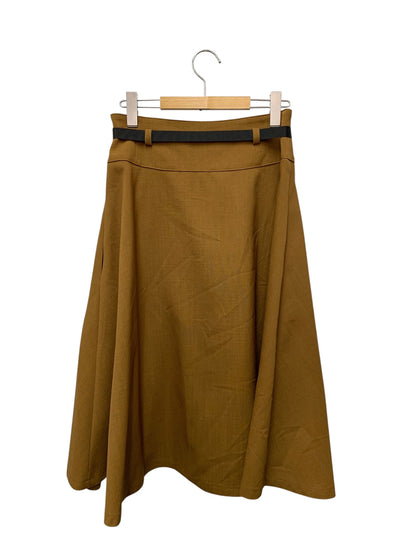 エムズグレイシー 花ボタン付きフレアー 517325 スカート 38 ブラウン ITLRVQKYDU90