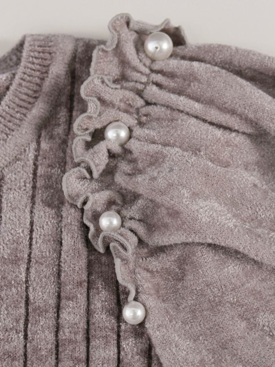 ルネ 6132480 ニット 34 グレー ストライプ パール ITY1ULR3HB56