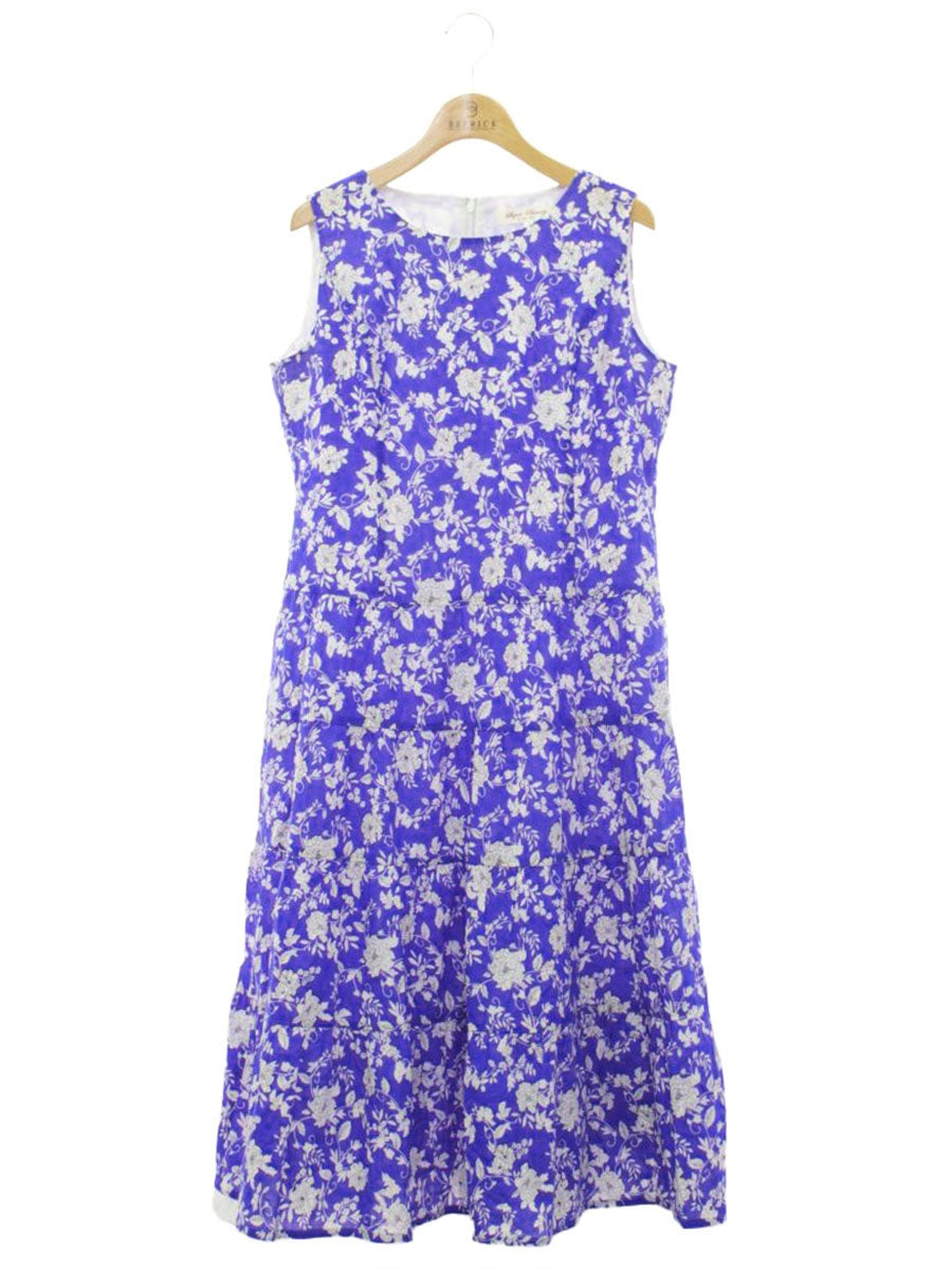 スーパービューティー ワンピース 42 ブルー フラワープリント ITT4S93FYHMQ 【SALE】