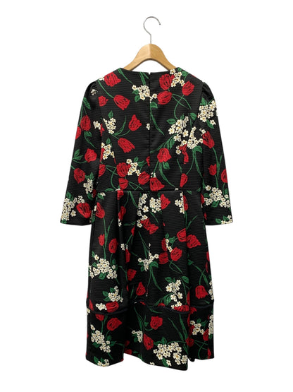 エムズグレイシー Tulip & Queen Anne's Lace Flower Dress 911559 ワンピース 38 ブラック IT73SNVZFB30