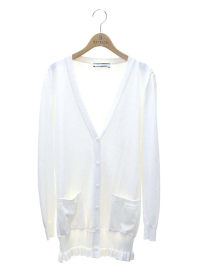 フォクシーニューヨーク Long Sleeve Ruffle Hem Cardigan 36193 カーディガン 38 ホワイト IT9XT28ZKDO2
