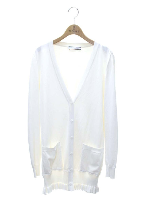フォクシーニューヨーク Long Sleeve Ruffle Hem Cardigan 36193 カーディガン 38 ホワイト IT9XT28ZKDO2