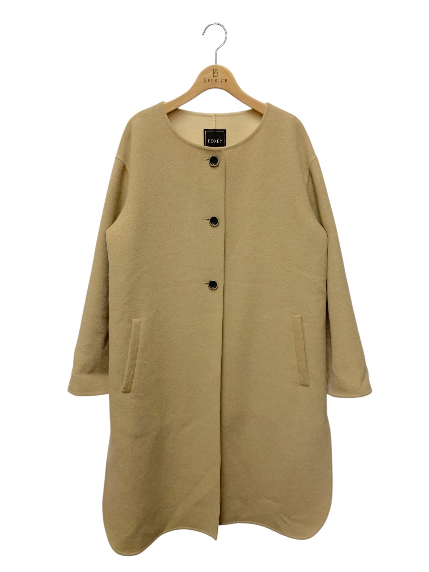 フォクシー 33599 コート 38 ベージュ カシミヤ ダブルフェイス | 中古