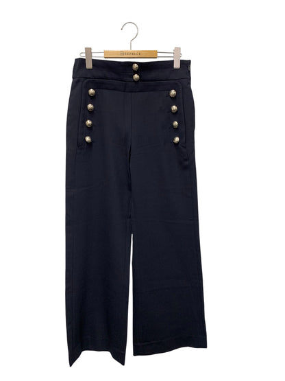 クロエ CHC21SPA8406248M38 ワイドパンツ 38 ネイビー ボタン サイドジップ IT48P9ONRX9W