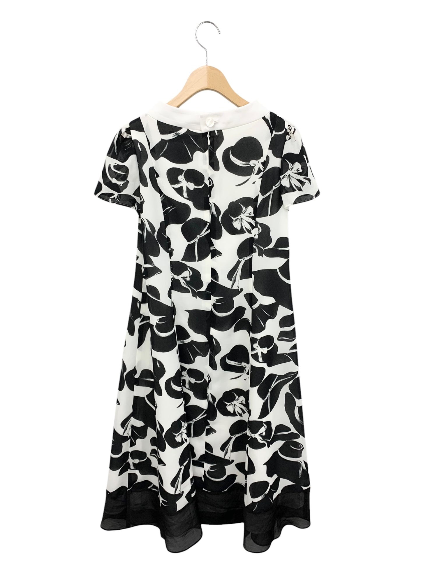 エムズグレイシー 帽子柄シフォン 411321 ワンピース 38 ホワイト ハットモチーフ ITL59AEL66TW