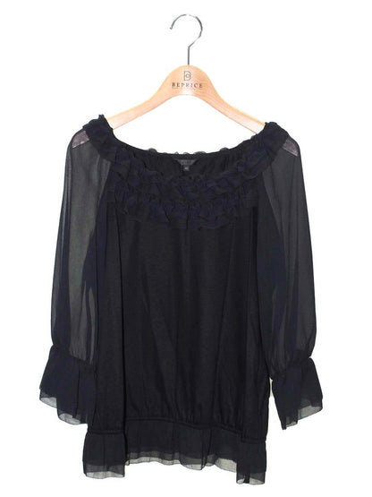 トゥービーシック W5M06-416-09 カットソー 40 ブラック フリル シースルー ITBLPPI1WFMN