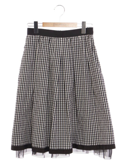 エムズグレイシー Gingham Check Skirt 917318 スカート 38 ブラック Gingham Check Skirt ITF0UKPMJVJ2