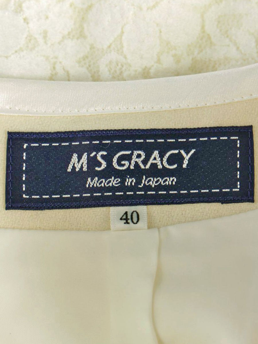 エムズグレイシー 727705 スカート 40 ホワイト フラワーモチーフ レース ITLBZYL7UTRZ