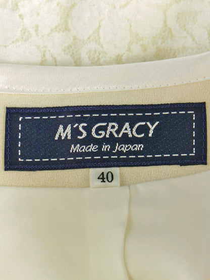 エムズグレイシー 727705 スカート 40 ホワイト フラワーモチーフ レース ITLBZYL7UTRZ