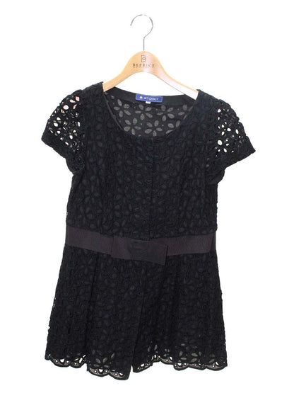 エムズグレイシー 220307 シャツ ブラウス 38 ブラック カットワーク ITZ3ZWF6MWLC