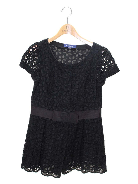 エムズグレイシー 220307 シャツ ブラウス 38 ブラック カットワーク ITZ3ZWF6MWLC 【SALE】