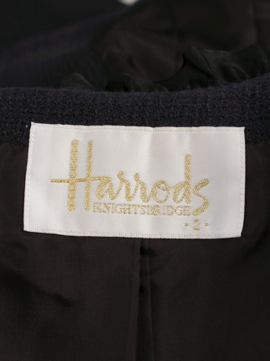 ハロッズ 10410028 ジャケット 2 ブラック ノーカラー フリル IT5GPWI8L5HU