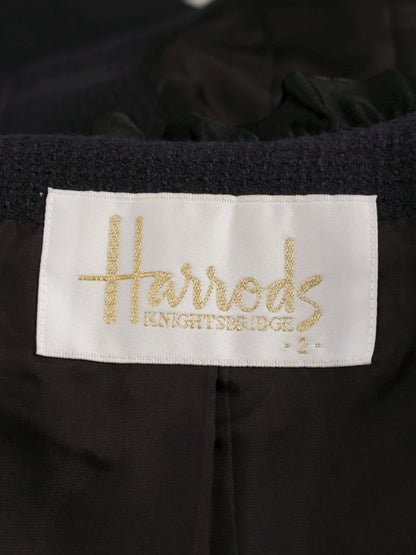 ハロッズ 10410028 ジャケット 2 ブラック ノーカラー フリル IT5GPWI8L5HU
