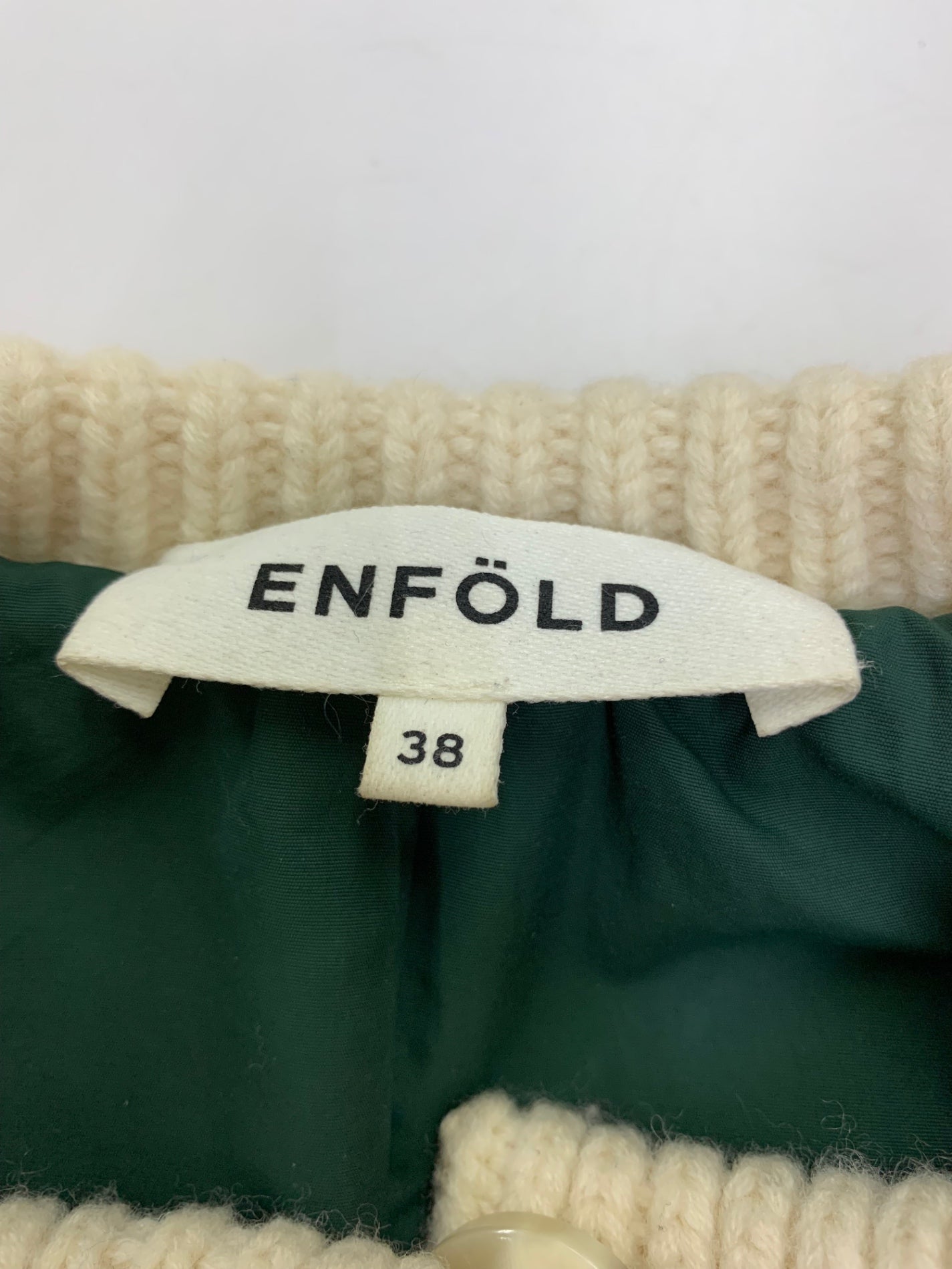 エンフォルド 300EA270-1620 ブルゾン 38 アイボリー ジャケット ケーブルニット IT97NA7WL6VS
