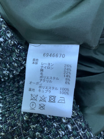 ルネ 6946670 ワンピース 36 グリーン ツイード フロントジップ ITUGE0NVVLE0