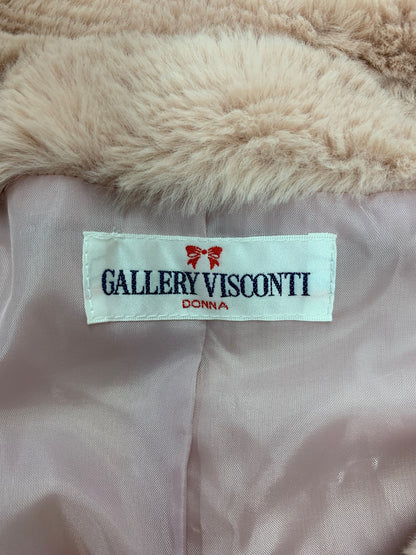 ギャラリービスコンティ 1383381 ショートコート 2 ピンク フェイクファー パールボタン ITWJBD4JWDH8