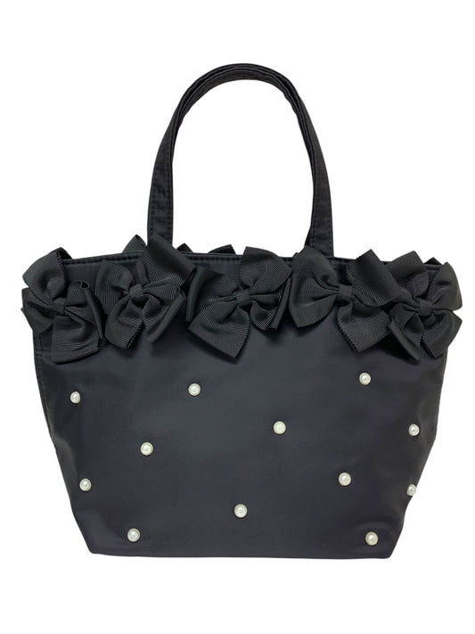 エムズグレイシー Ribbon Pearl Tote 894516 トートバッグ ブラック ナイロン IT9H7X67D85W
