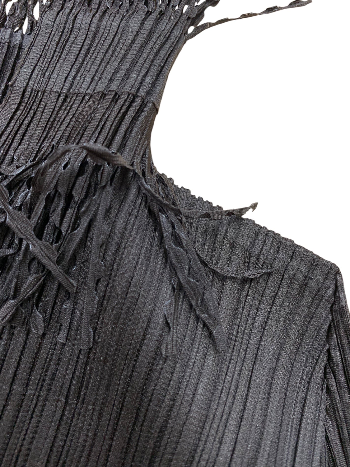 プリーツプリーズイッセイミヤケ PP43-JK742 プルオーバー 3 ブラウン スキッパー フリンジ ITBKUJOZC3W0