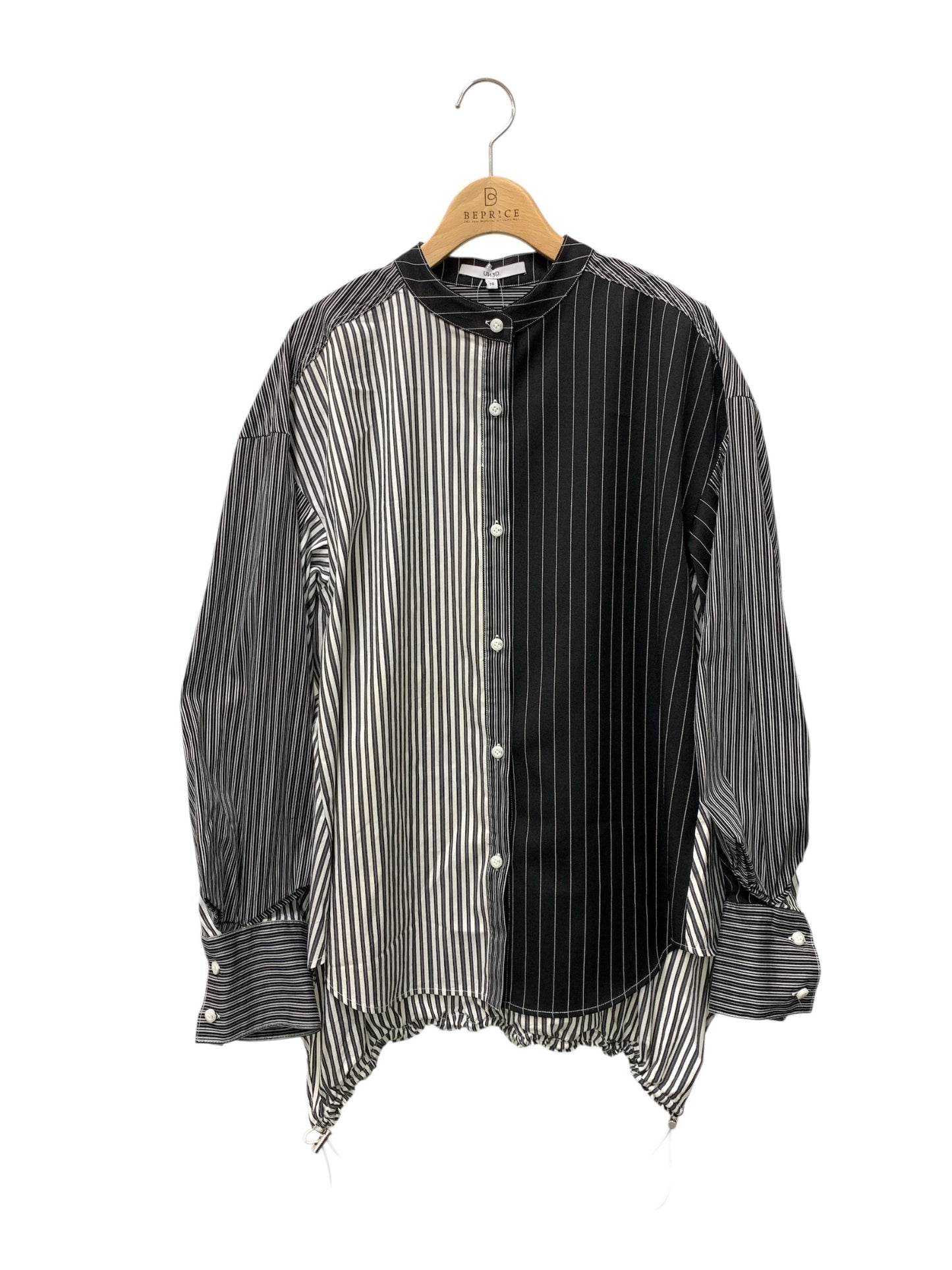 アンスリード W TRIANGLE TUCK SH/ダブルタックオーバーシャツ 522450401401-01 38 ブラック 24aw ITAWM0EBBCDI