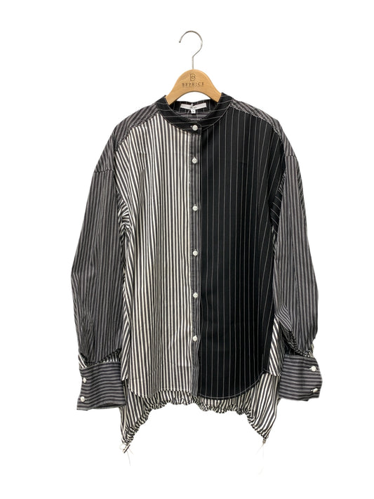 アンスリード W TRIANGLE TUCK SH/ダブルタックオーバーシャツ 522450401401-01 38 ブラック 24aw ITAWM0EBBCDI