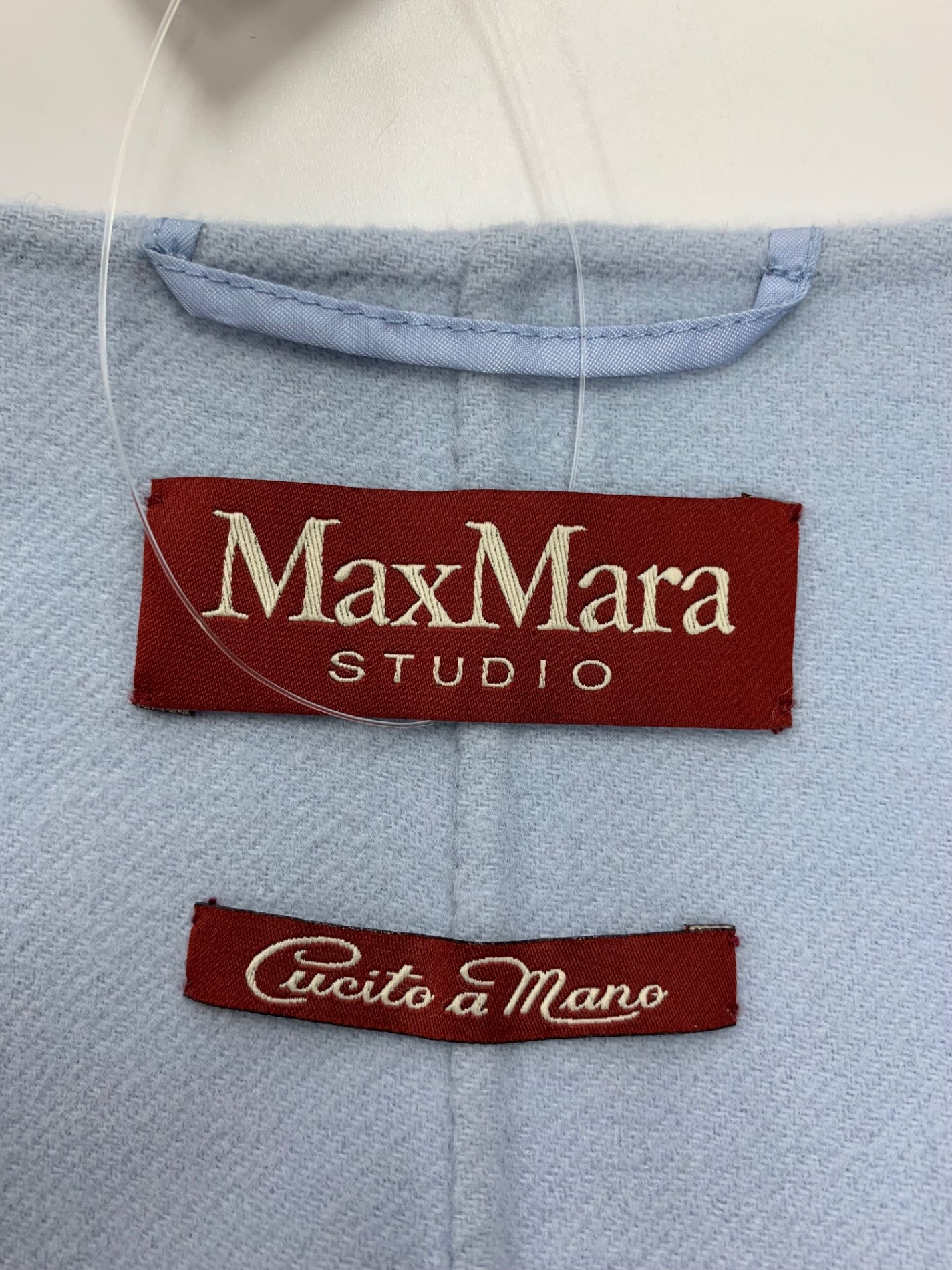 マックスマーラステュディオ Cucito A Mano 601103076 ガウンコート 36 ライトブルー ダブルフェイス ITD0UEQSDT85