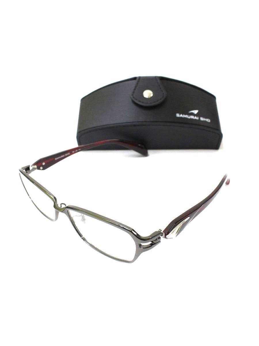 サムライ翔 SS-J36 メガネ ガンメタル/ダークレッド コンビフレーム スクエア ITU6EKNGF1FB