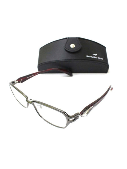 サムライ翔 SS-J36 メガネ ガンメタル/ダークレッド コンビフレーム スクエア ITU6EKNGF1FB