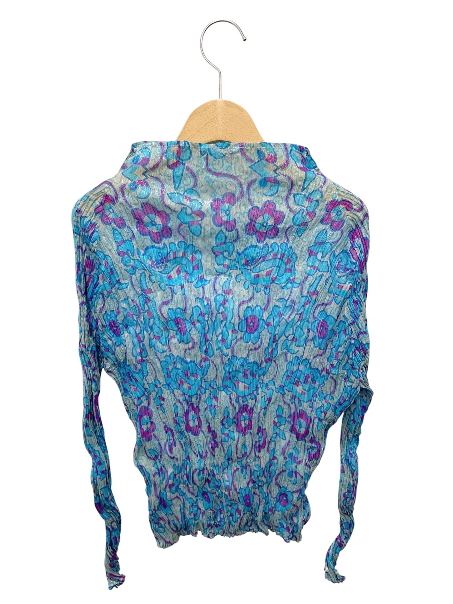 イッセイミヤケ IM12FJ977 プルオーバー 2 ブルー ボトルネック シアー ラメ ITDGN2EH5AZW 【SALE】