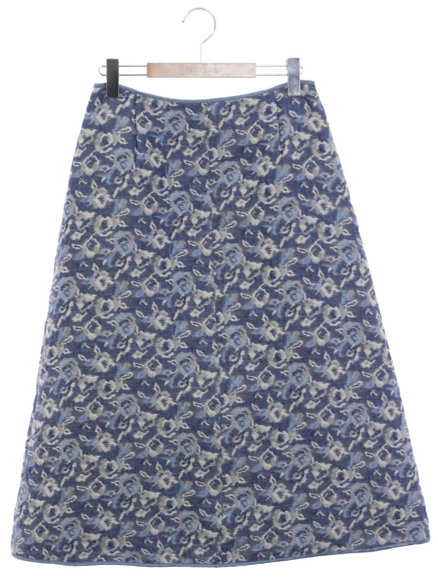 アマカ フラワージャガードスカート V5S14403 40 ブルー ITB0OQJ198EM