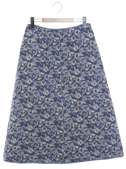 アマカ フラワージャガードスカート V5S14403 40 ブルー ITB0OQJ198EM