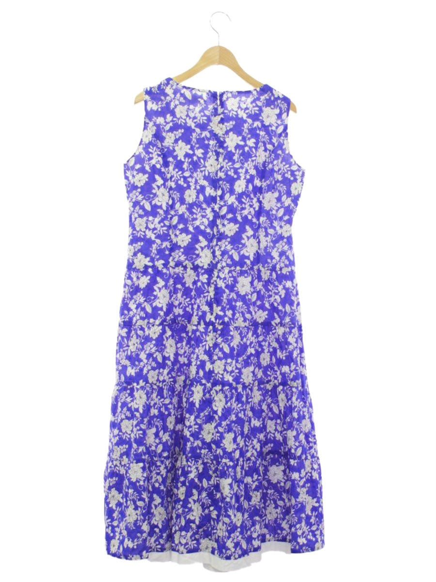 スーパービューティー ワンピース 42 ブルー フラワープリント ITT4S93FYHMQ 【SALE】