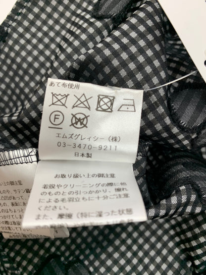 エムズグレイシー ギンガムチェックxお花柄ブラウス 310505 38 ブラック ITRZKMANLMCK 【SALE】