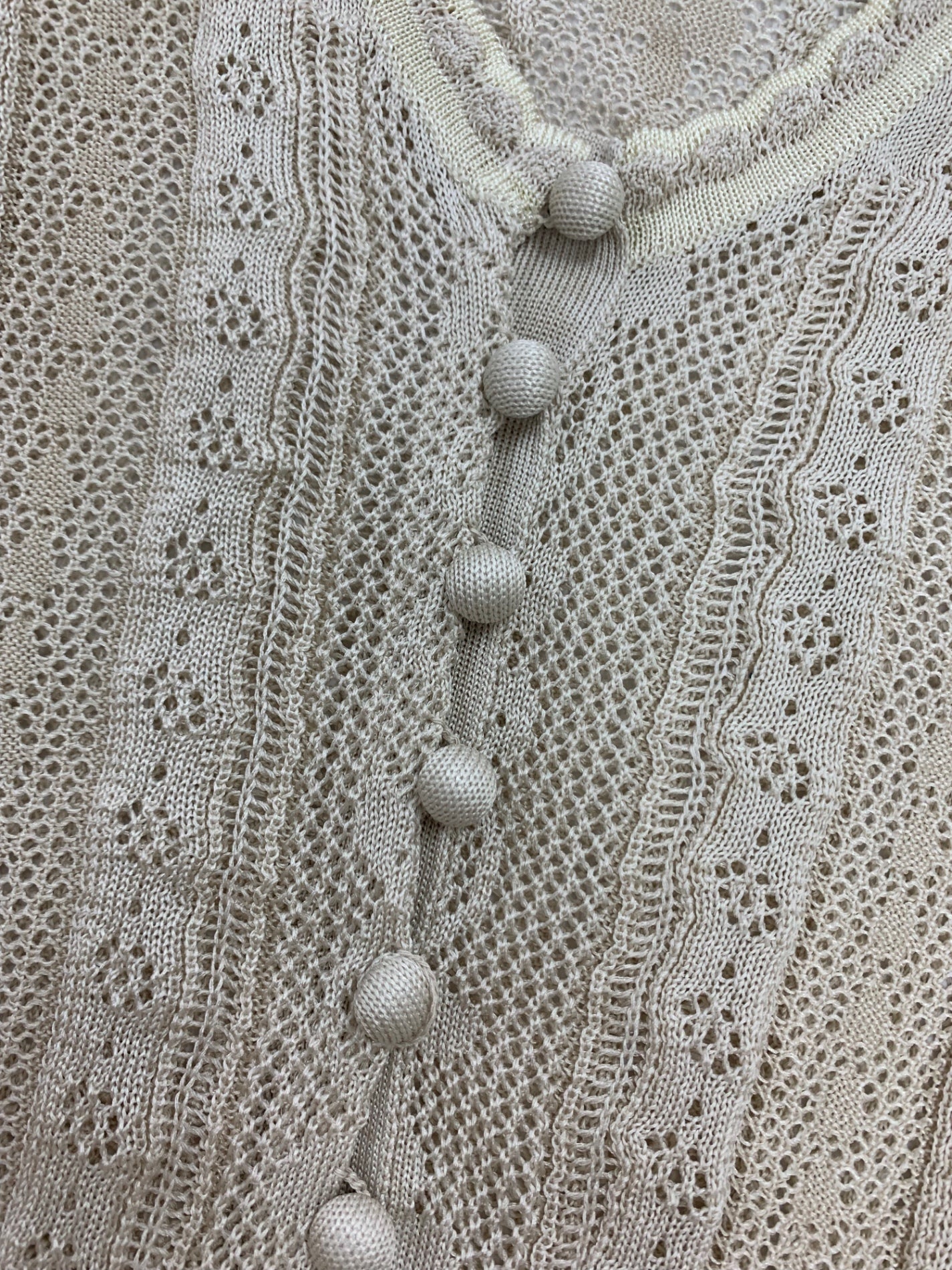 マメクロゴウチ Traditional Curtain Lace Knitted Cardigan MM21SS-KN030 カーディガン 2 ベージュ 21SS ITSY1551HA1I マメクロゴウチ Traditional Curtain Lace Knitted Cardigan MM21SS