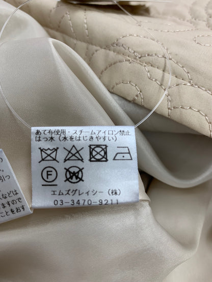 エムズグレイシー 517119 スカート 36 ベージュ カメリア ロゴ 刺繍 フレア IT43GXTK44RK