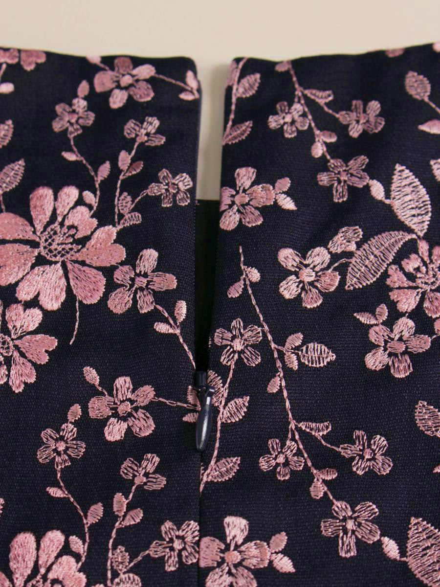 トッカ OPTOLS0050 ワンピース 0 ネイビー/ピンク フラワーモチーフ 刺繍 ITMVQ6RL225F