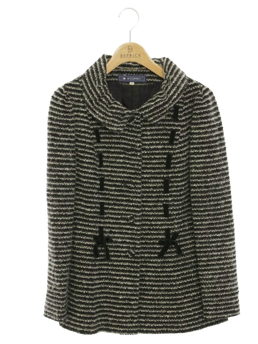 エムズグレイシー 424702 アウター 40 ブラック ラメ ニット リボン ウール IT83Z629Z1Q2