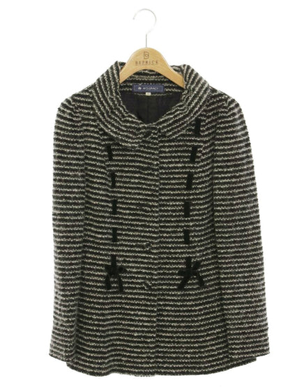 エムズグレイシー 424702 アウター 40 ブラック ラメ ニット リボン ウール IT83Z629Z1Q2