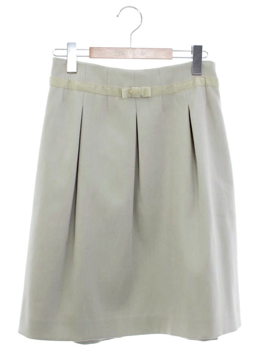 エムズグレイシー 527568 スカート 40 グレー ウール混 ベロアリボン ITK4KD6FNACG