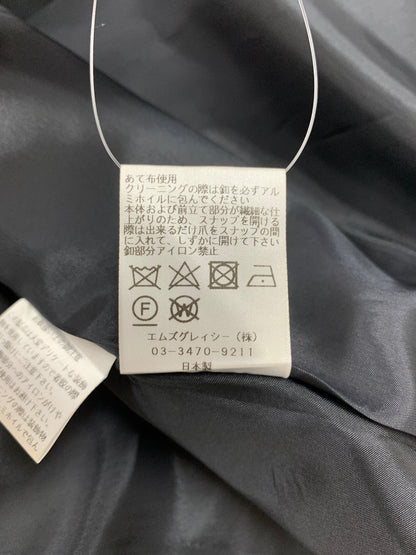 エムズグレイシー テーラードタフタドレス 419102 コート 36 ネイビー フリル ITL87E6FALL6