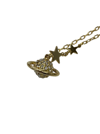 エムズグレイシー ネックレス ゴールド プラネット ラインストーン 星 IT68W9TA6BV8