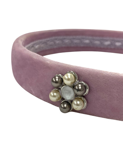 アッカ カチューシャ ピンク ヘアアクセサリー ベロア ビジュー IT39D3MOKB0Q